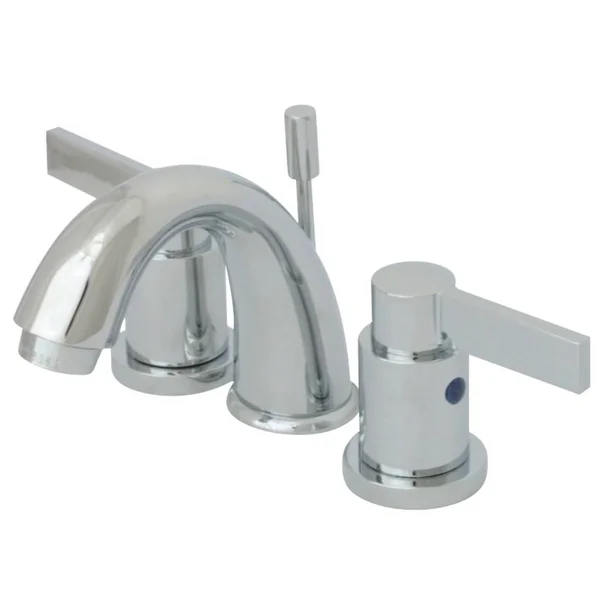 Kingston Brass KB8911NDL NuvoFusion Mini Widespread Lavatory Faucet with Pop-Up, Polished Chrome