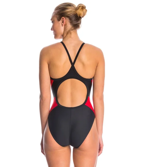 TYR DSPN1A Women's Alliance Splice Diamondfit Swimsuit - Black/Red - 30