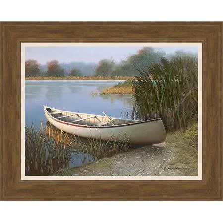 Ashton Wall D Cor Llc wildlife and Lodge 'On The Lake' Framed Painting Print