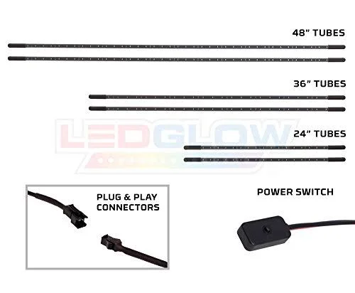 Ledglow 6pc White SMD LED Slimline Truck Underbody Underglow Kit