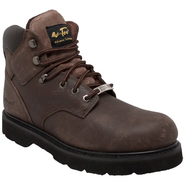 AdTec Men's 6 in. Brown Steel Toe Work Boot