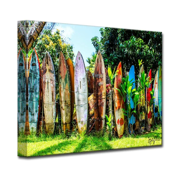 Ready2HangArt Surfboard Fence Canvas Art Print - Size: Large