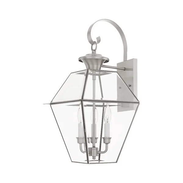 Livex Lighting 2381-61 Westover 3 Light Outdoor Wall Lantern, Charcoal