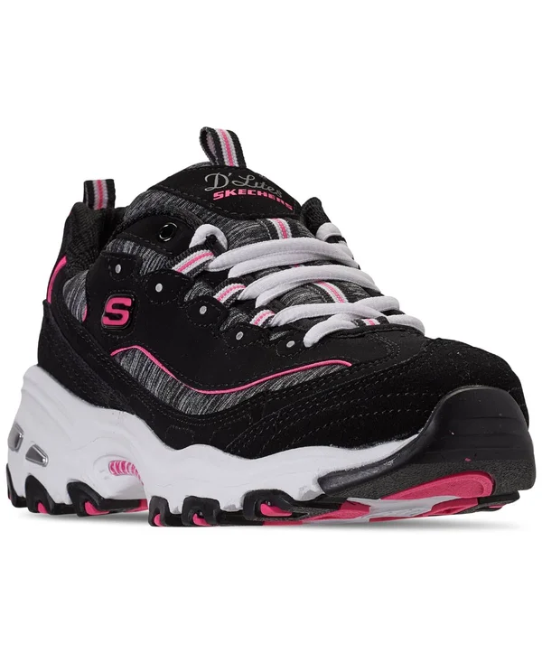 Skechers Women's D&Lites - Me Time Athletic Shoes - Black 7.5