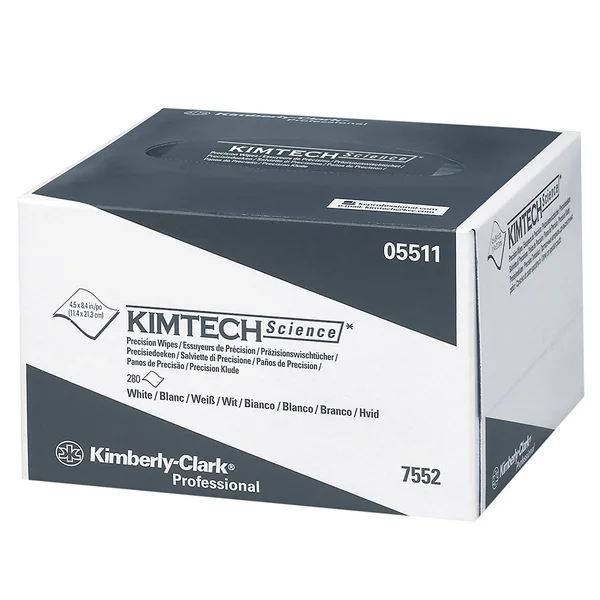 Kimtech Precision Wipers - Pop-Up Box, 1-Ply, 4 2/5 x 8 2/5, White, 280/BX, 60
