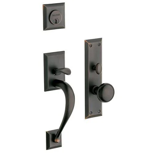 Baldwin 6571003DBLC Concord Double Cylinder Mortise Handleset Trim Set in Lifetime Polished Brass