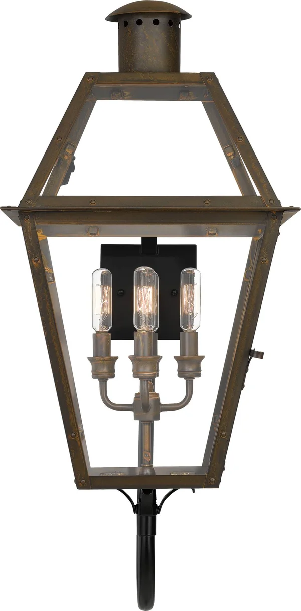 Quoizel Rue De Royal Industrial Bronze 4-Light Outdoor Wall Lantern RO8414IZ
