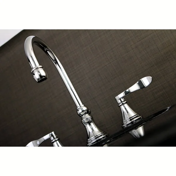 Kingston Brass KS2987DFL NuFrench Widespread Bathroom Faucet with Brass Pop-Up Brushed Brass
