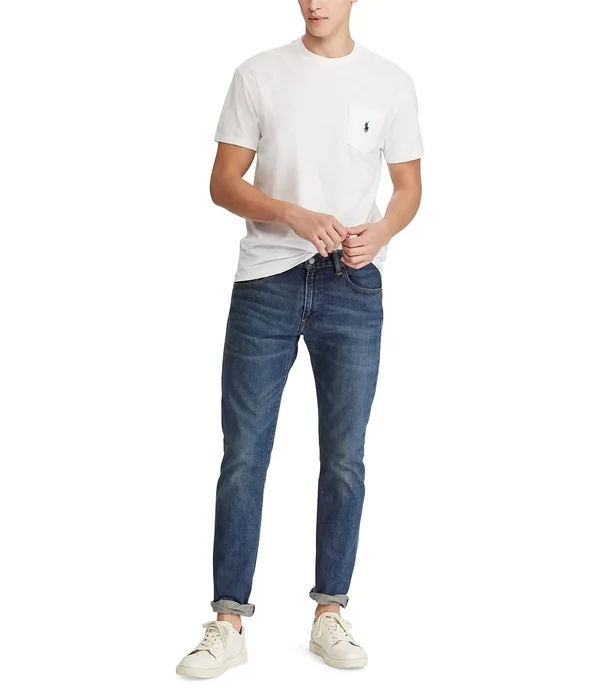 Polo Ralph Lauren Big Tall Classic-Fit Jersey Pocket Crewneck Tee - Mens, 4XB, Pale Royal Heather