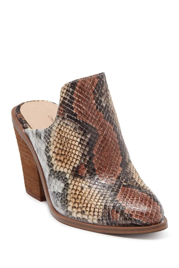 Chinese Laundry Springfield Mule Yellow/Dark Brown Python, M, 9.5