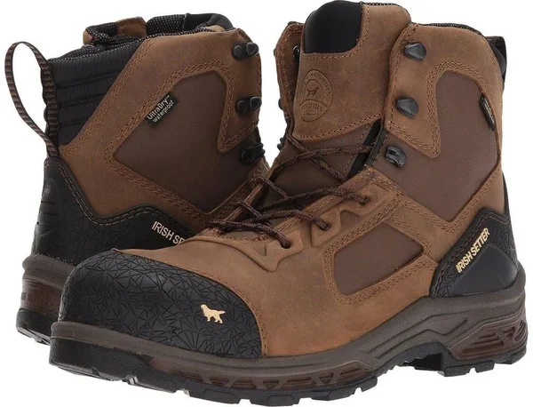 Irish Setter Men's Kasota Waterproof 6 inch Side Zip Safety Toe Work Boots - 14 2E, Brown