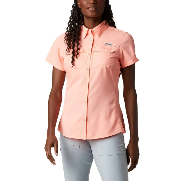 Columbia Sportswear Women's Lo Drag Short Sleeve Fishing Shirt Tiki Pink - Large - Women's Outdoor Short-Sleeve Tops at Academy S