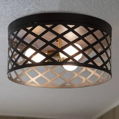 Boscobel 3 - Light 15x22 Caged Drum Flush Mount Brayden Studio