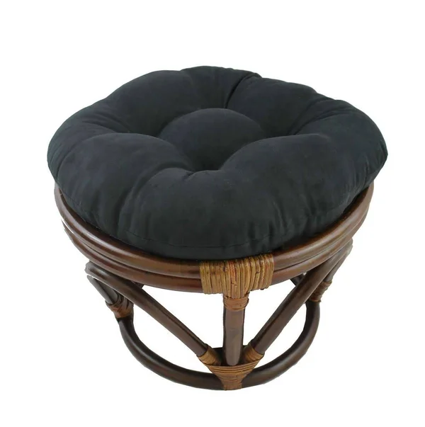 International Caravan Rattan Ottoman with Micro Suede Cushion - Java