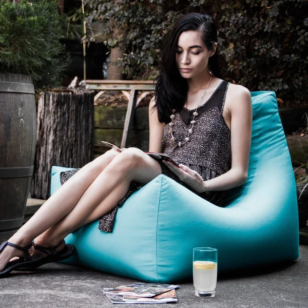 Jaxx Juniper Outdoor Bean Bag Patio Chair, Navy