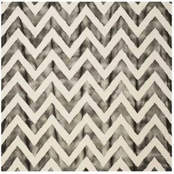 Safavieh 7& x 7& Square Dip Dye DDY715D Ivory - Charcoal Rug