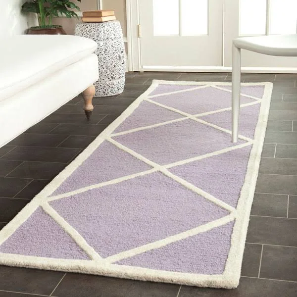 Safavieh Cambridge CAM136C Lavander, Ivory Rug 2&6x22 x 8& Runner