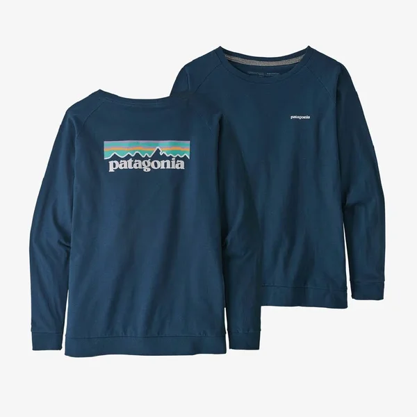 Patagonia Long-Sleeved Pastel P-6 Logo Responsibili-Tee - Women's Xs Crater Blue
