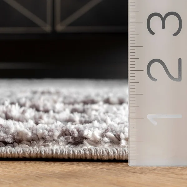 nuLOOM Jean Textured Ovals Tassel Area Rug - 4' x 6' - Grey