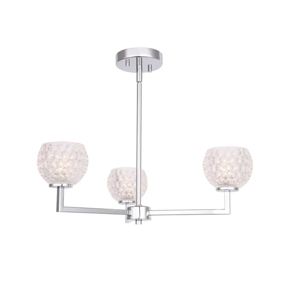 Woodbridge Lighting 21013CHR Elise 3-Light Chandelier Mercury Crystal Square