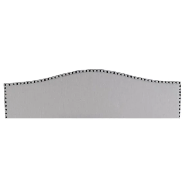 Bernards Darcy King Padded Upholstered Headboard in Beige Fabric with Nailheads - 1505DS-110