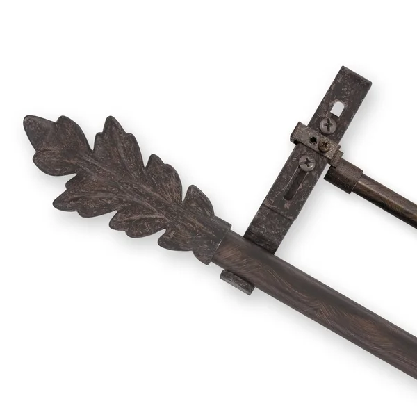 Pinnacle Leaf Convertible Double Curtain Rod - Brown, 74-98