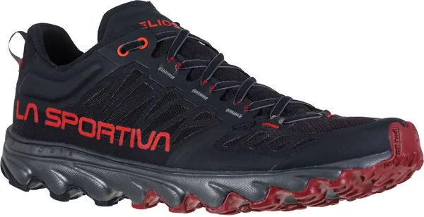 La Sportiva Men's Helios III Shoe - 41.5 - Black - Poppy