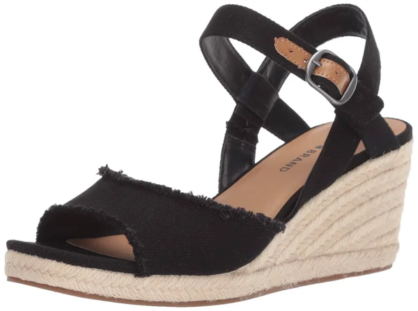 Women's Lucky Brand Mindra Espadrille Wedge - Size: 7.5, Black