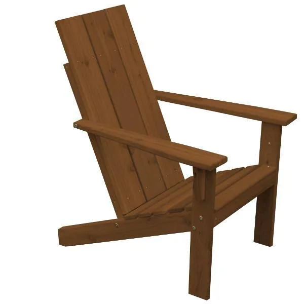 Western Red Cedar Modern Adirondack Chair Gray Stain