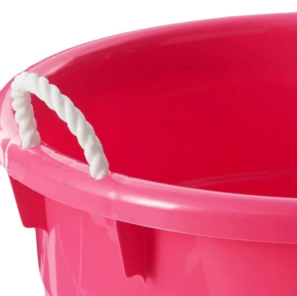 Homz 18-Gallon Kids Storage Rope Handle Tub - Pink - 4 pack