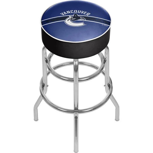 NHL Chrome Bar Stool with Swivel - Vancouver Canucks