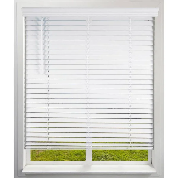 Arlo Blinds White Cordless Faux Wood Blinds with 2 in. Slats 36 in. W x 84 in. L