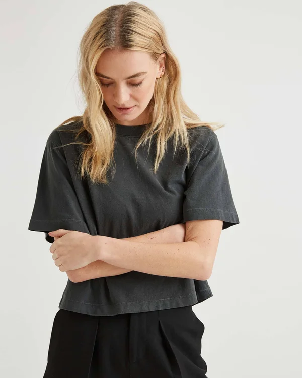 Richer Poorer Women's Relaxed Crop Tee - White