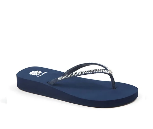 Yellow Box Women's Jello Sandal Flip Flop-Navy-8