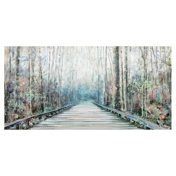 Masterpiece Art Gallery Summer Journey Forest Path by Studio Arts Canvas Art Print, Size: 17 inch x 34 inch