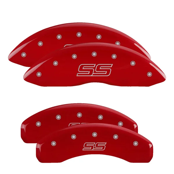 MGP 14030STSSRD Caliper Covers-Red, Front and Rear: Trailblazer style/SS