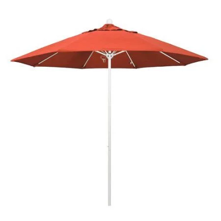 California Umbrella 9& Market Umbrella Frame Color: Matted White, Fabric Color: Olefin-Sunset