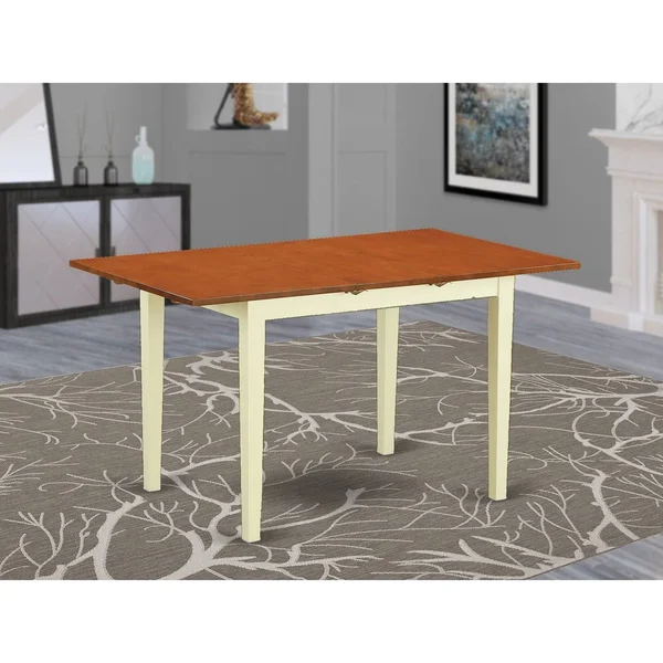 East West Furniture NFT-MAH-T Norfolk Rectangular Table with 12x22 Butterfly Leaf -Mahogany Finish.