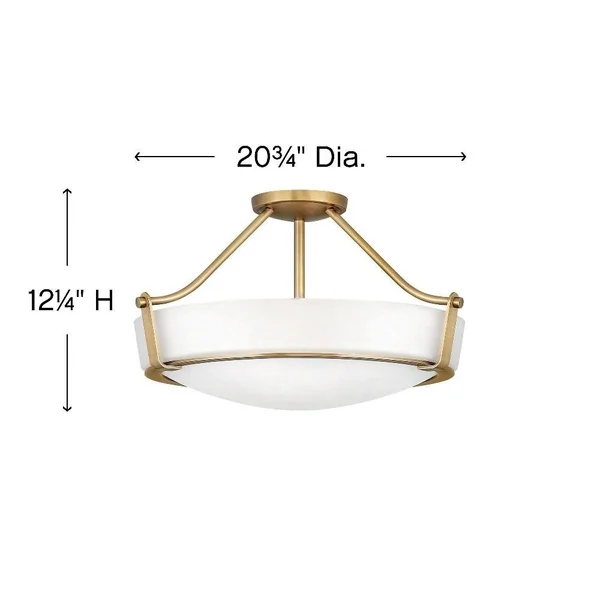 Hinkley Lighting 3221OB Hathaway Semi Flush Mount Light, Olde Bronze