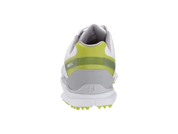 FootJoy Men's Pro|SL Spikeless Golf Shoes Size 12, White/Lime