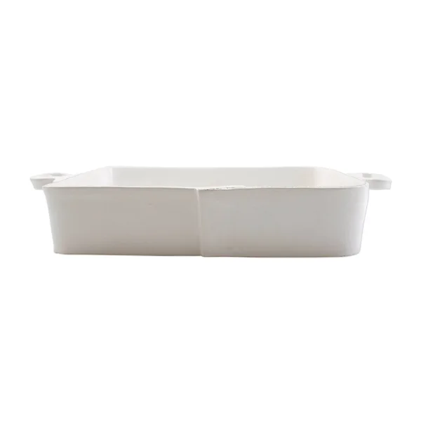 Vietri Lastra White Large Square Baker