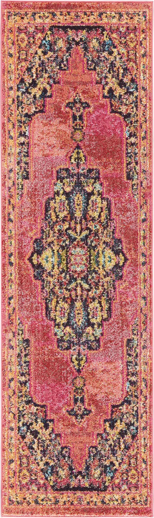 Nourison Passionate PST01 2&2x22 x 7&6x22 Runner Pink Flame Area Rug
