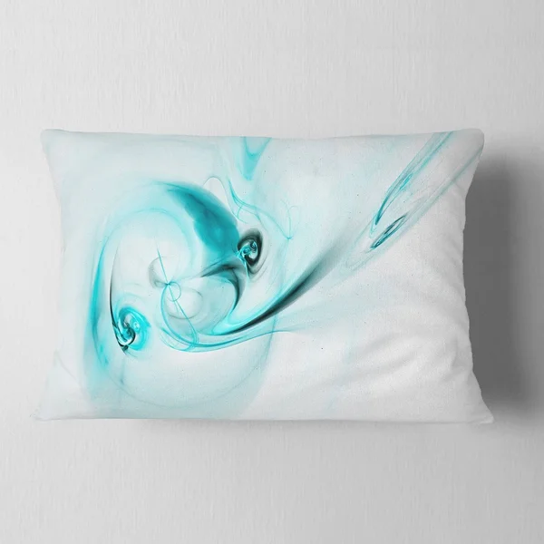 Designart &Colored Smoke Light Blue& Abstract Throw Pillow