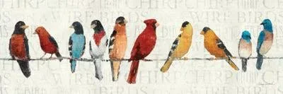 Avery Tillmon Canvas Art Prints - The Usual Suspects - Birds on A Wirestyle > Decorative > Shabby Chic D閏or art)