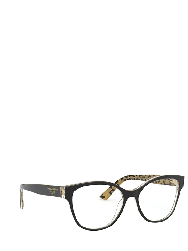 Dolce & Gabbana DG3322 Eyeglasses 3235 Black on Leo Glitter Gold