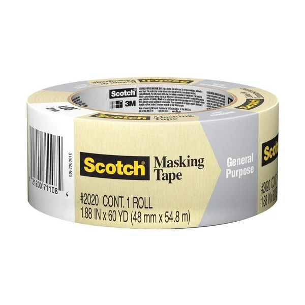 Scotch Masking Tape 2020-48ECC, 1.88 in x 60 yd (48 mm x 55 M)