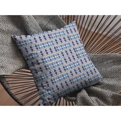 Spades Suede Blown and Closed Pillow Red and Blue Dakota Fields Color: Light Blue/Gray, Size: 20x22 x 20