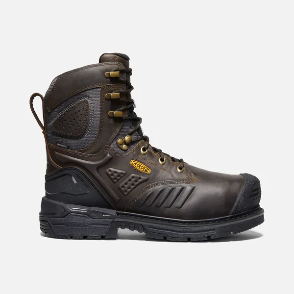 Keen Utility Men's Carbon Toe Composite Plate Philadelphia 8 In Work Boots Brown/Black 11