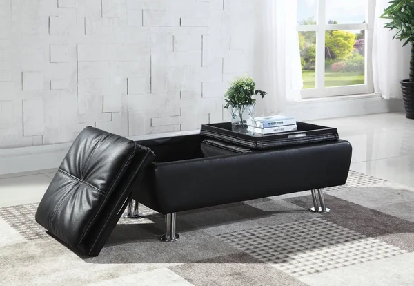 Coaster Furniture Dilleston Contemporary Black Ottoman