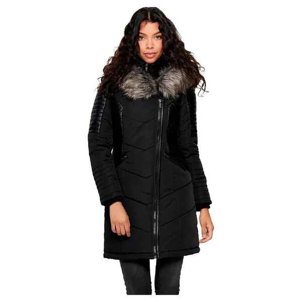 Only Linette Fur Coat - Black - Long Coats